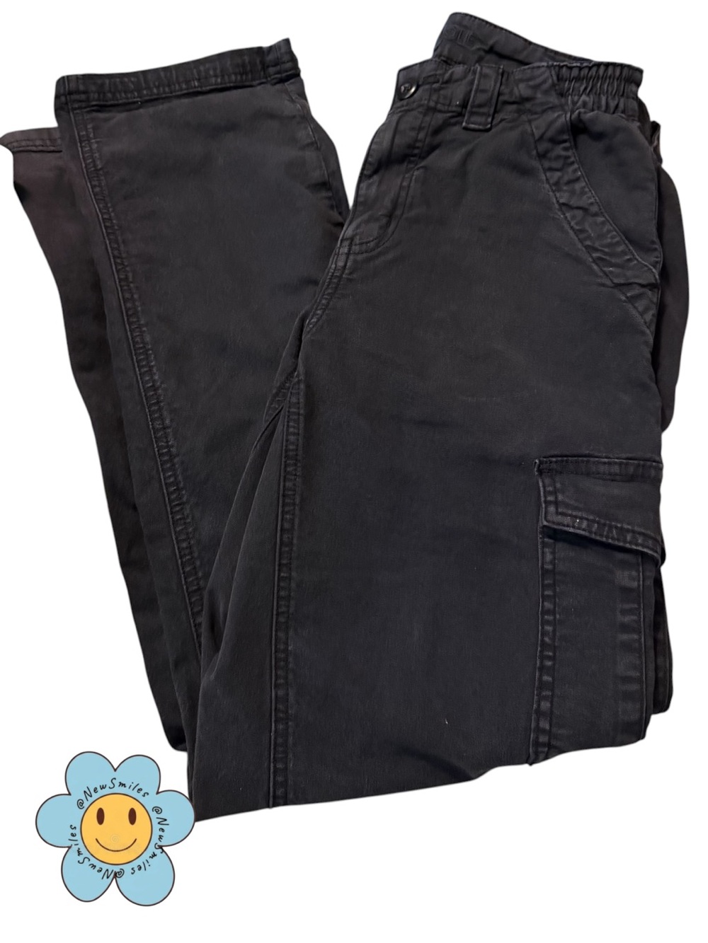 American Eagle ~ Cargo Pants — Navy Blue ~ Utility Design ~ Elastic Side Waist